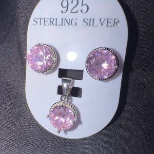 Sterling Silver Pink Jewelry Set